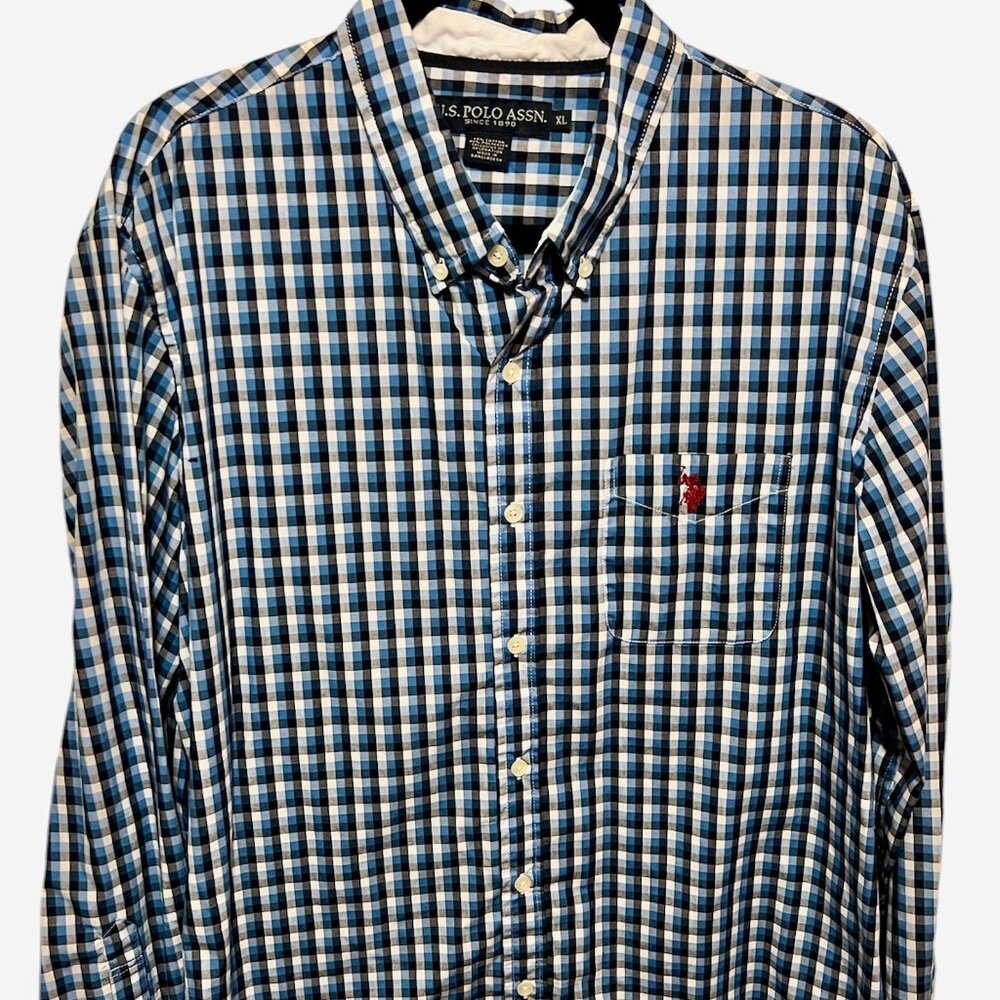 U.S. POLO Assn Plaid Button-Down Shirt Men's Size X-Large Long Sleeve Polo
